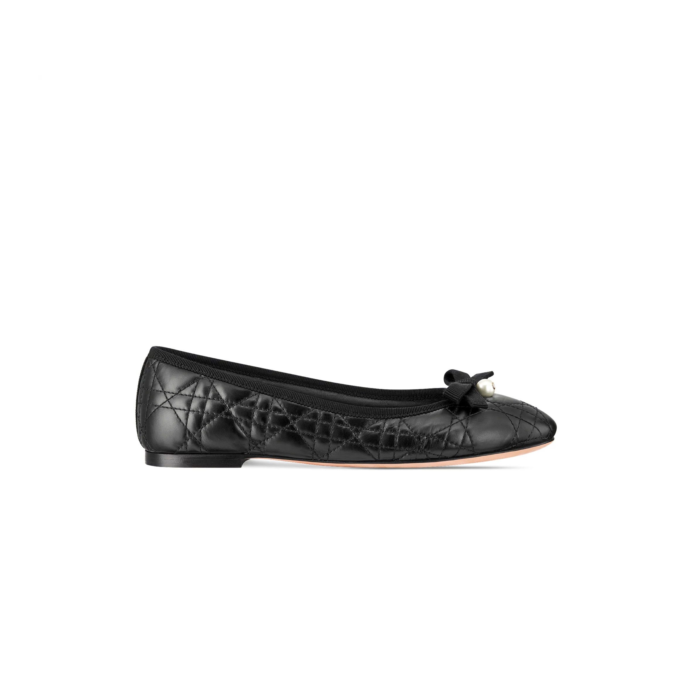 D*or ballet flat black quilted cannage calfskin kdb877cqc_s900